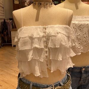 Free people RUFFLE MY FEATHERS CROP CAMI